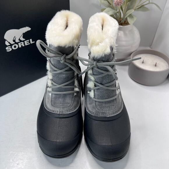 Sorel Snow Angel Waterproof Insulated Boots Quarry/Black NL3482-052 Women 8 NWB - Picture 5 of 9